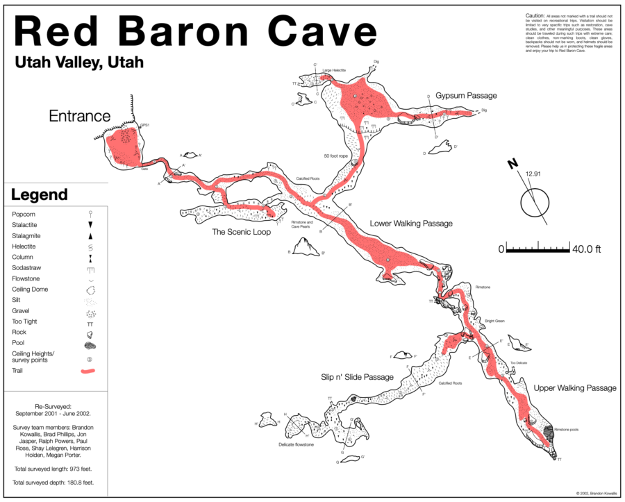 Red Baron Cave Map - Brandon Kowallis